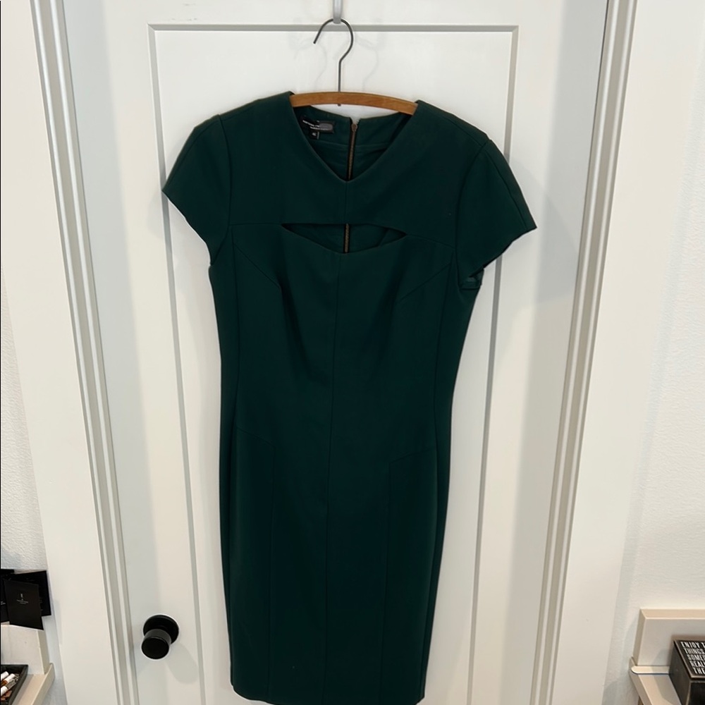 Narciso Rodriguez Green Sheath Dress Crew Neck Short Sleeve